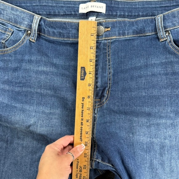 Lane Bryant Womens Jeans Size 18 Embellished Cuffed Cropped Denim Blue - Picture 7 of 9